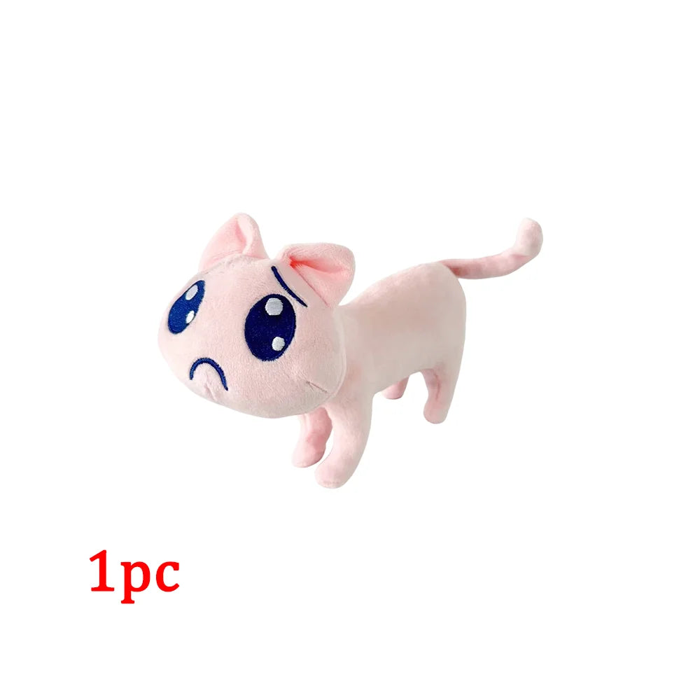 New Cartoon Pink Sad Cat Plush Toys Kawaii Mini Unhappy Cat Animals Plush Doll Cute Big Eyes Cat Stuffed Doll Plushie Party Gift