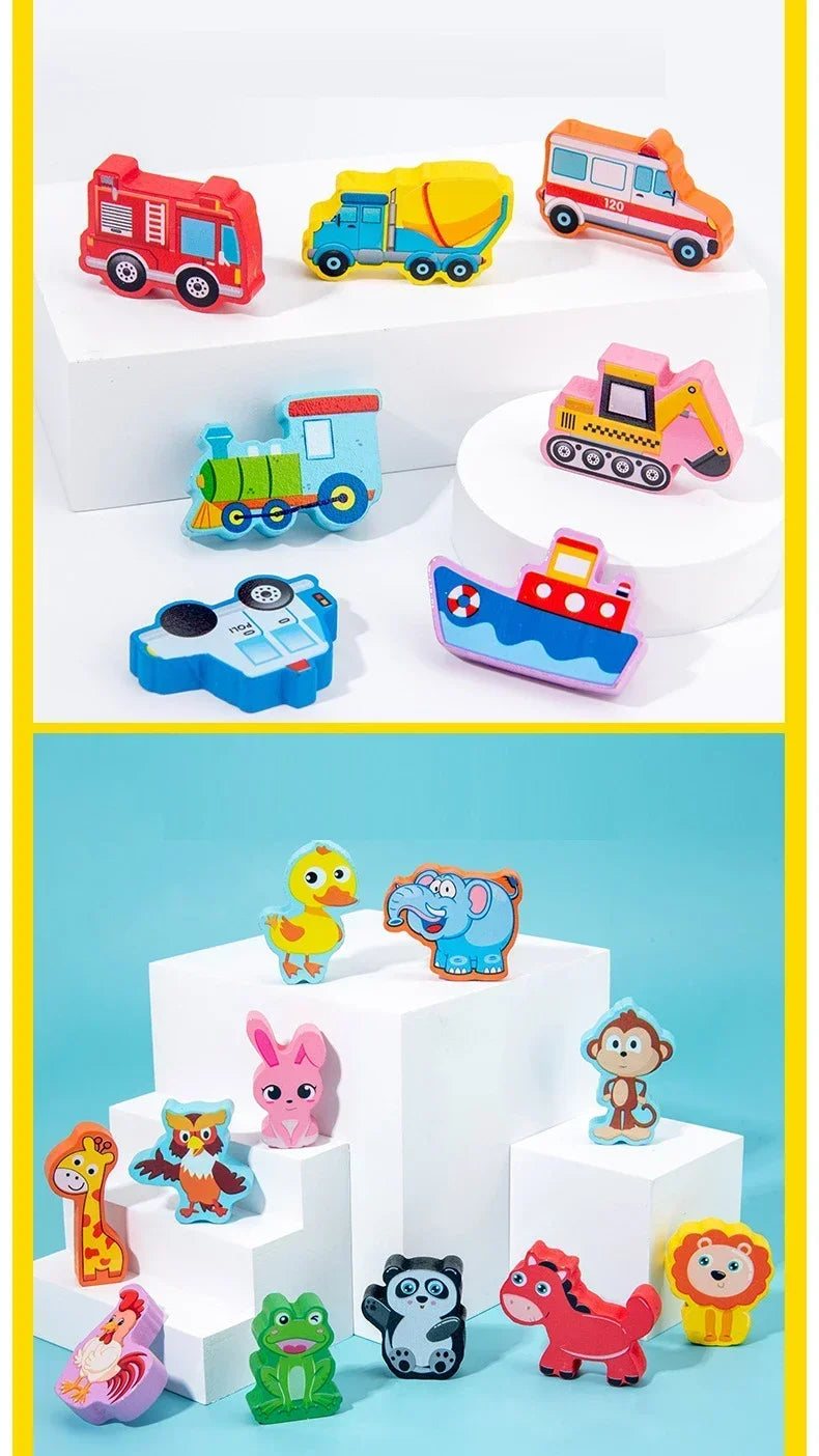 Educational Toys Puzzle Board for Montessori Learning Game Mathematical Counting Fishing Color Matching Toy for Children's Gift