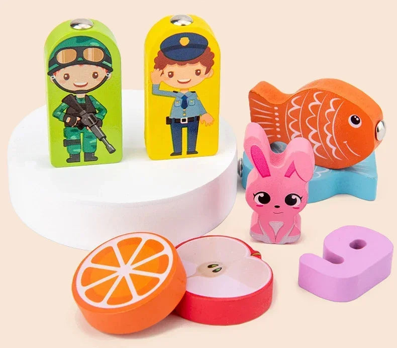 Educational Toys Puzzle Board for Montessori Learning Game Mathematical Counting Fishing Color Matching Toy for Children's Gift
