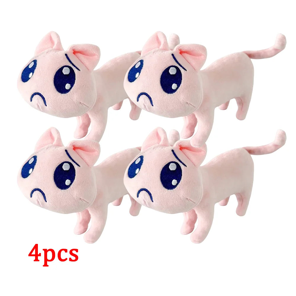 New Cartoon Pink Sad Cat Plush Toys Kawaii Mini Unhappy Cat Animals Plush Doll Cute Big Eyes Cat Stuffed Doll Plushie Party Gift