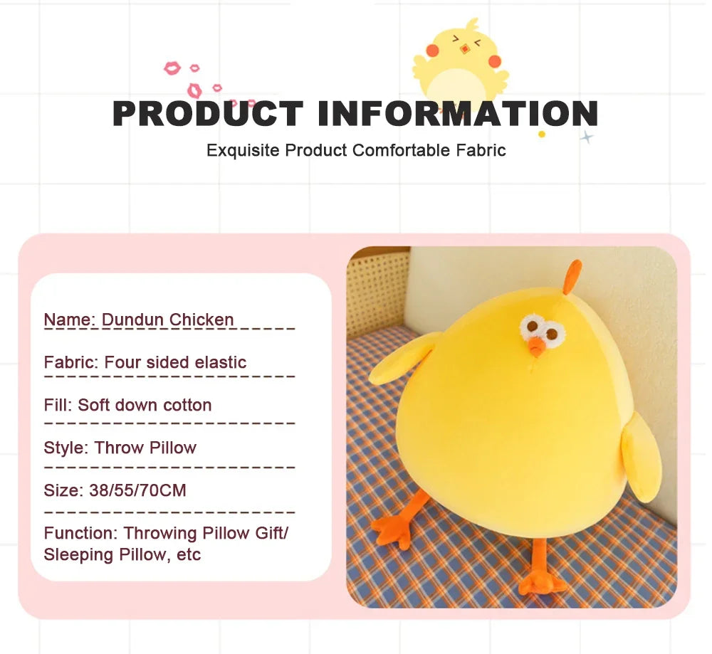 Funny Fat Chicken Plush Toys Pillow Soft Simulation Cute Plushie Dolls Neck Pillow Stuffed Animal For Boys Girls Festival Gifts