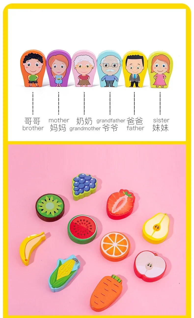 Educational Toys Puzzle Board for Montessori Learning Game Mathematical Counting Fishing Color Matching Toy for Children's Gift