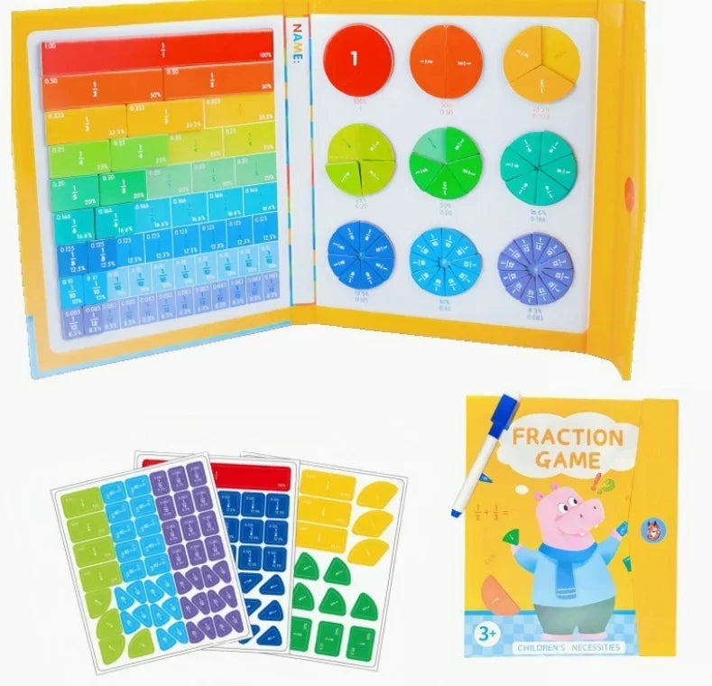 Children's Educational Early Education Toys Kawaii Magnetic Fraction Disk Assisted Cognitive Arithmetic Learning Education Toys
