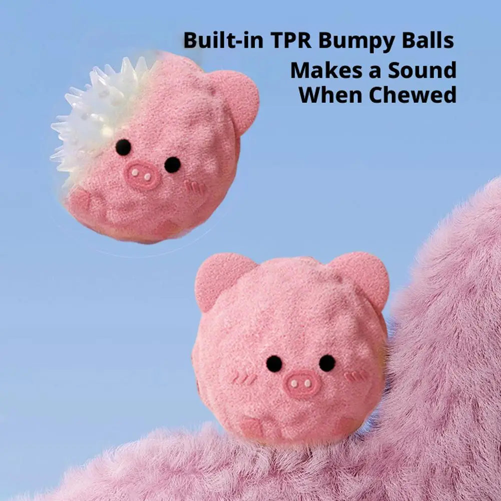 Plush Ball Dog Toy, Interactive Dog Toys, Jumping Bouncy Ball Squeaky Chew Toy Ball  Durable Puppy Teething Toys