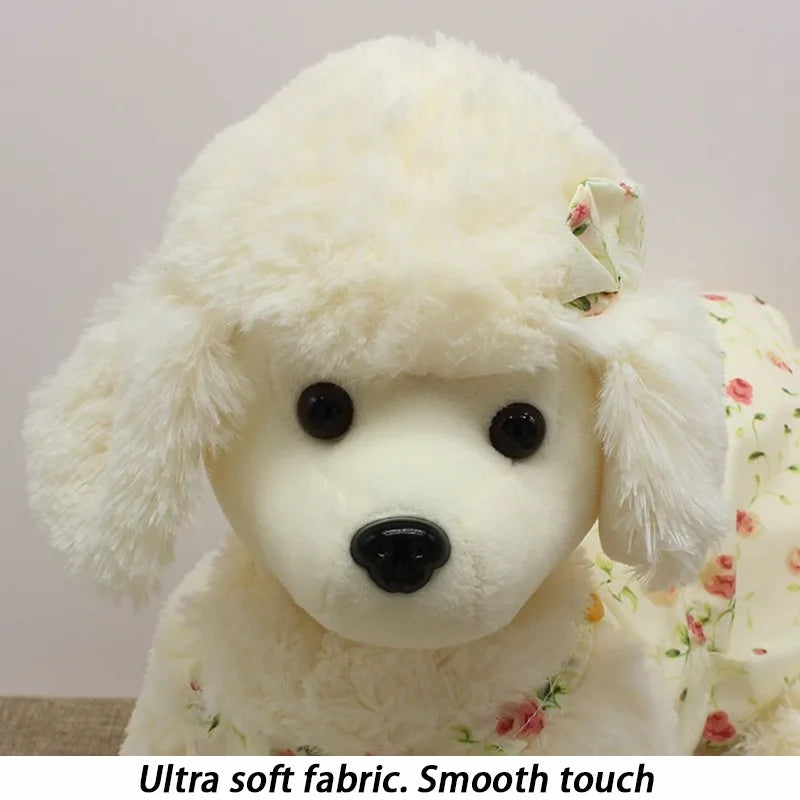 Plush Cute Poodle Toy Doll Interactive Accompanying Dog Toys Doll Simulation Puppy Stuff Fidget Toy Birthday Gift Pet Supplies