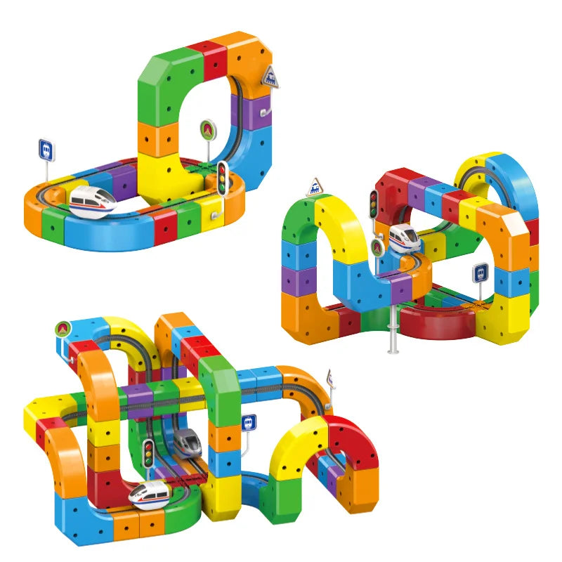 Educational Toys  Latest Assembly Magic Track Train Set Children'S Toys Non-Remote Control Rail Car Gift Box
