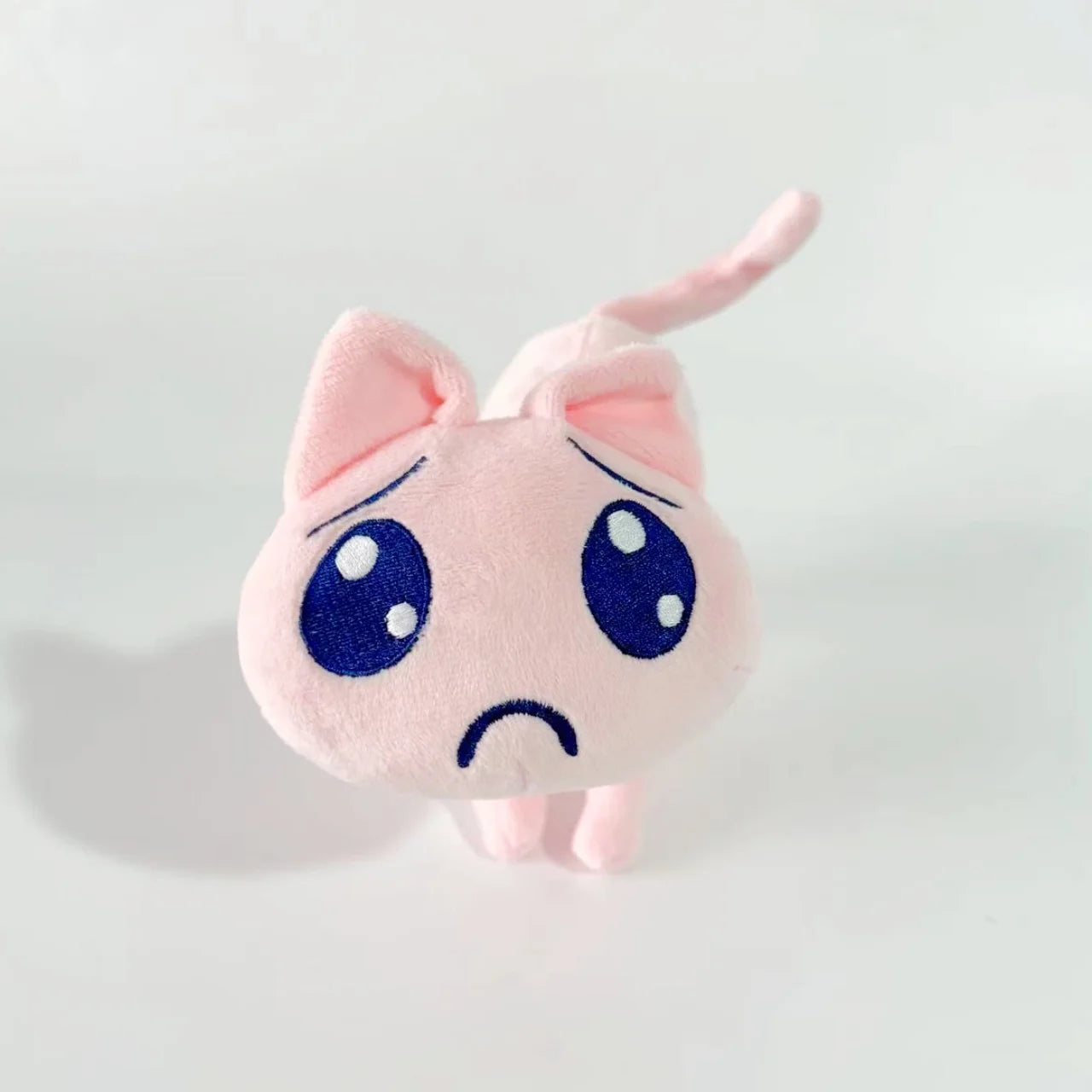 New Cartoon Pink Sad Cat Plush Toys Kawaii Mini Unhappy Cat Animals Plush Doll Cute Big Eyes Cat Stuffed Doll Plushie Party Gift