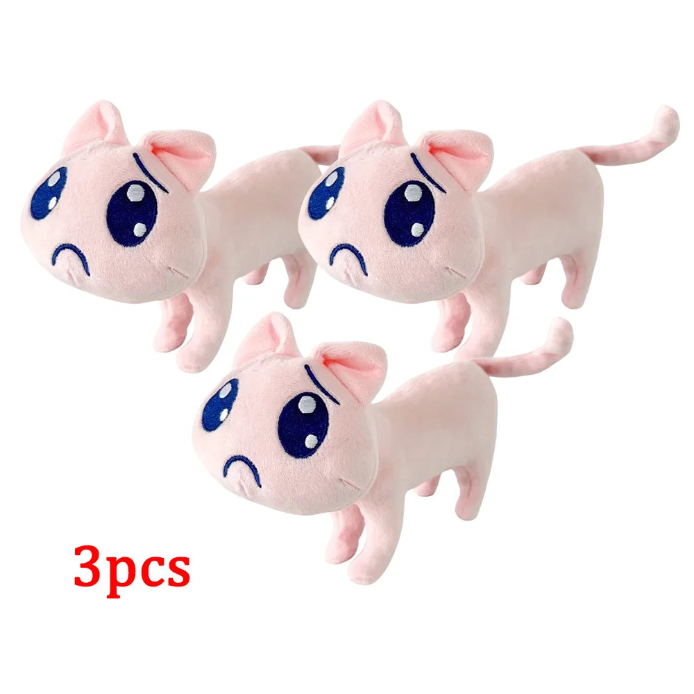 New Cartoon Pink Sad Cat Plush Toys Kawaii Mini Unhappy Cat Animals Plush Doll Cute Big Eyes Cat Stuffed Doll Plushie Party Gift