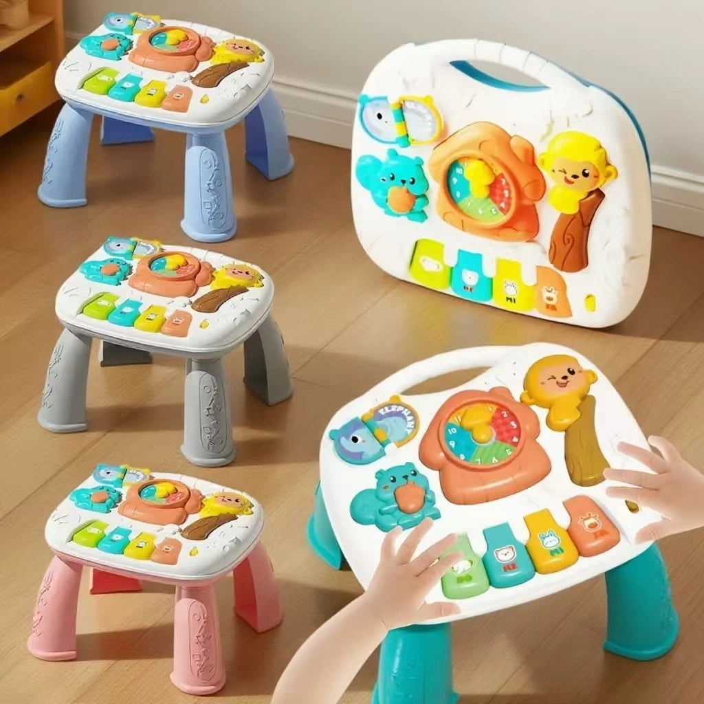 educational toy table for babies, early education toys, children's musical lights, multifunctional steering wheel