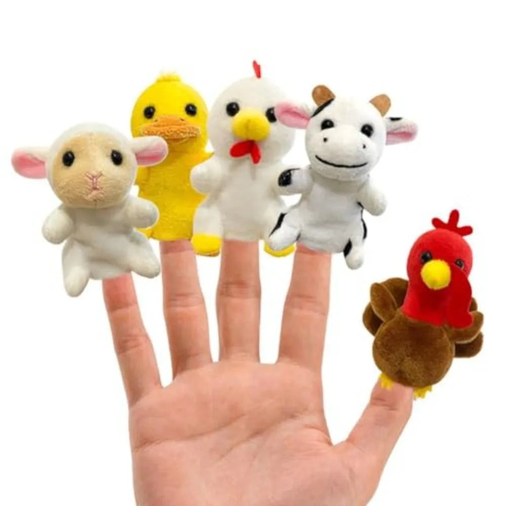 Plush Animals Finger Puppet Toys Role Play Educational Kids Animal Hand Puppet Soft Tell Story Interactive Toys Children Gift