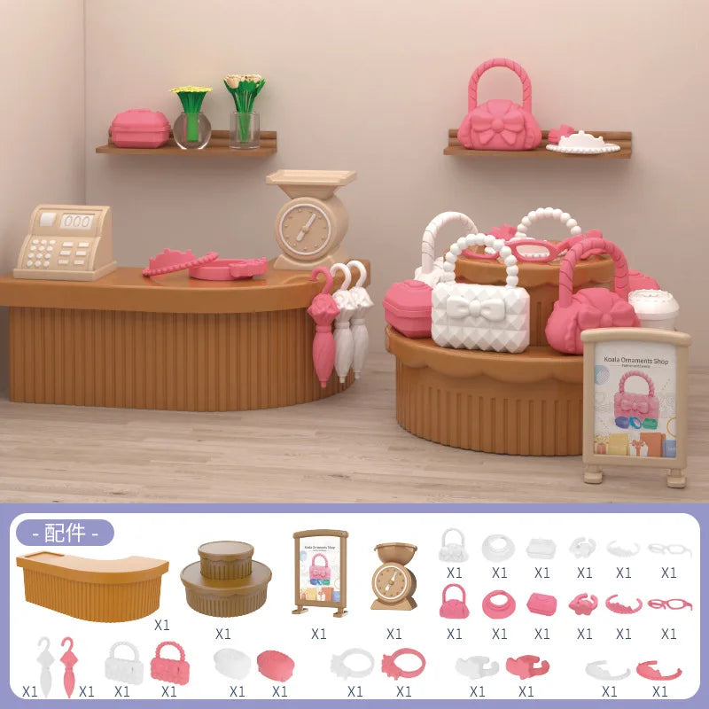 mini supermarket shopping games dollhouse furniture accessories Intellectual education toys for kid family interaction toys