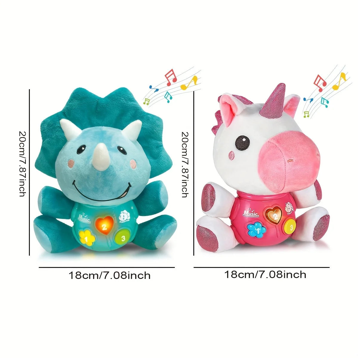 Plush Musical Toy, Educational Sensory Doll Light Up Musical Toy, Christmas Birthday Gifts, Random Accessories Color
