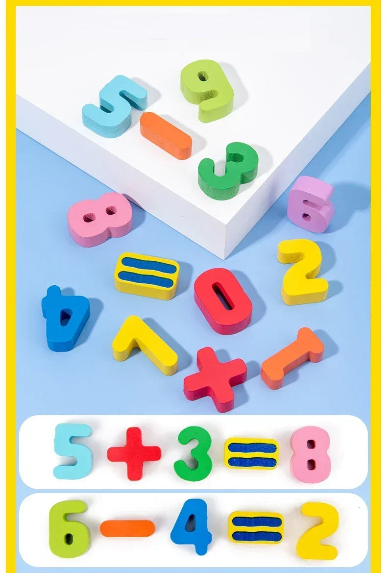 Educational Toys Puzzle Board for Montessori Learning Game Mathematical Counting Fishing Color Matching Toy for Children's Gift