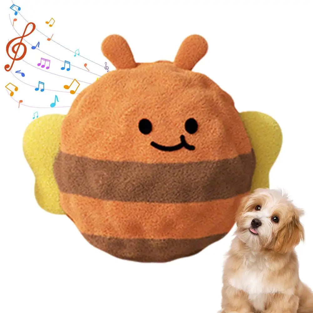 Plush Ball Dog Toy, Interactive Dog Toys, Jumping Bouncy Ball Squeaky Chew Toy Ball  Durable Puppy Teething Toys