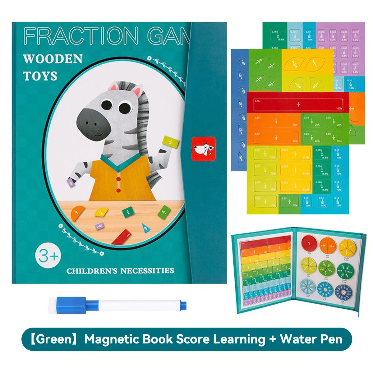 Children's Educational Early Education Toys Kawaii Magnetic Fraction Disk Assisted Cognitive Arithmetic Learning Education Toys