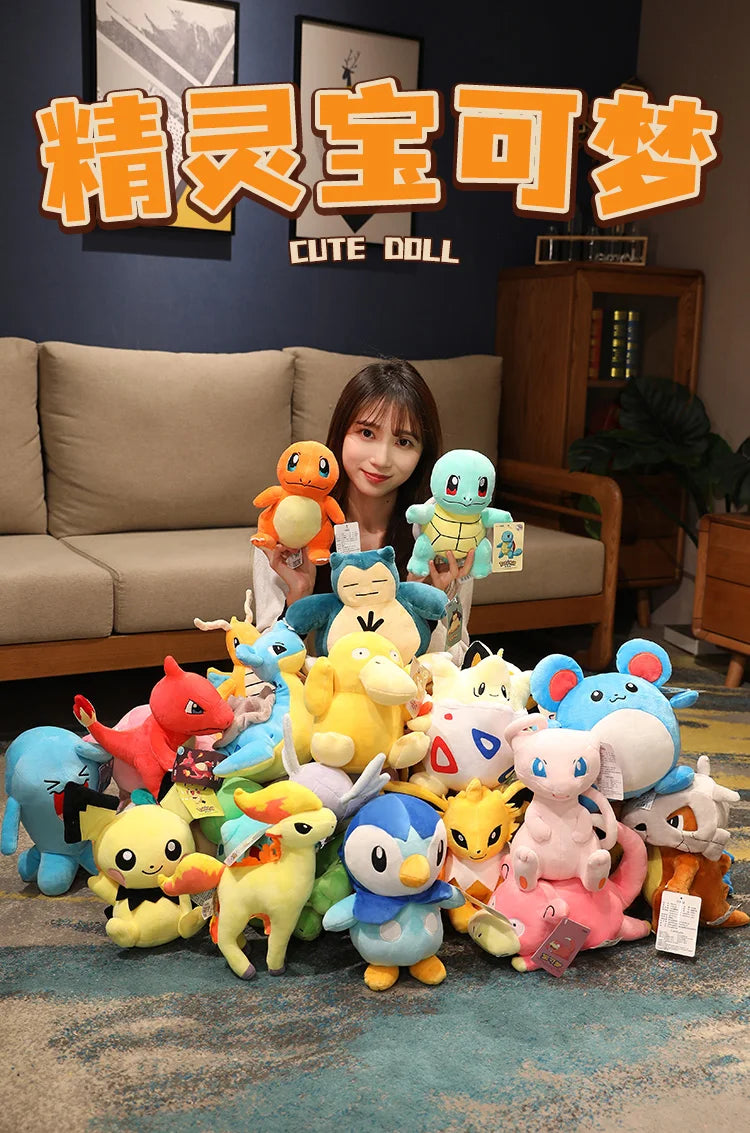 Pokemon Plush Stuff Toy Pikachu Charizard Doll Gengar Squirtle Plush Doll Espeon Glaceon Umbreon Soft Cartoon Toys Kids Gift