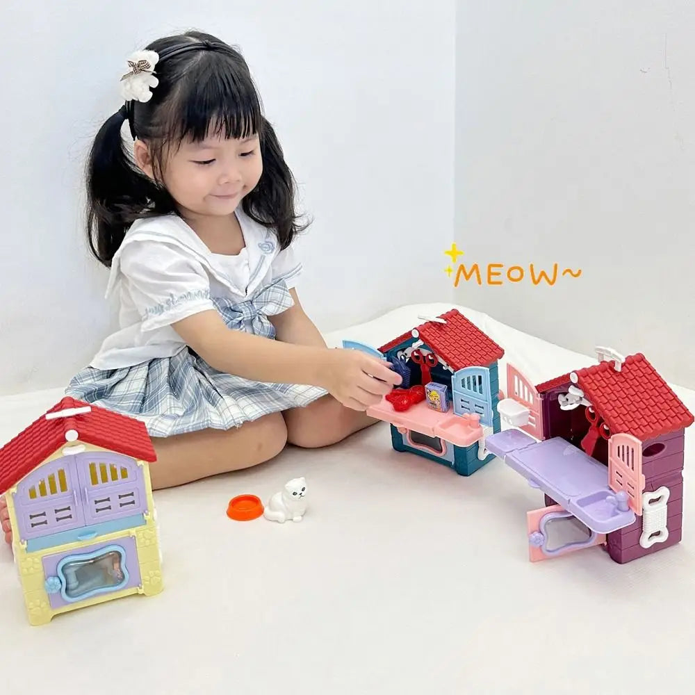 Children's Toys Puppy Cat Scene Playing Toys Merchant Interactive Play House Cute Supermarket Pretend Toys New Year's Day