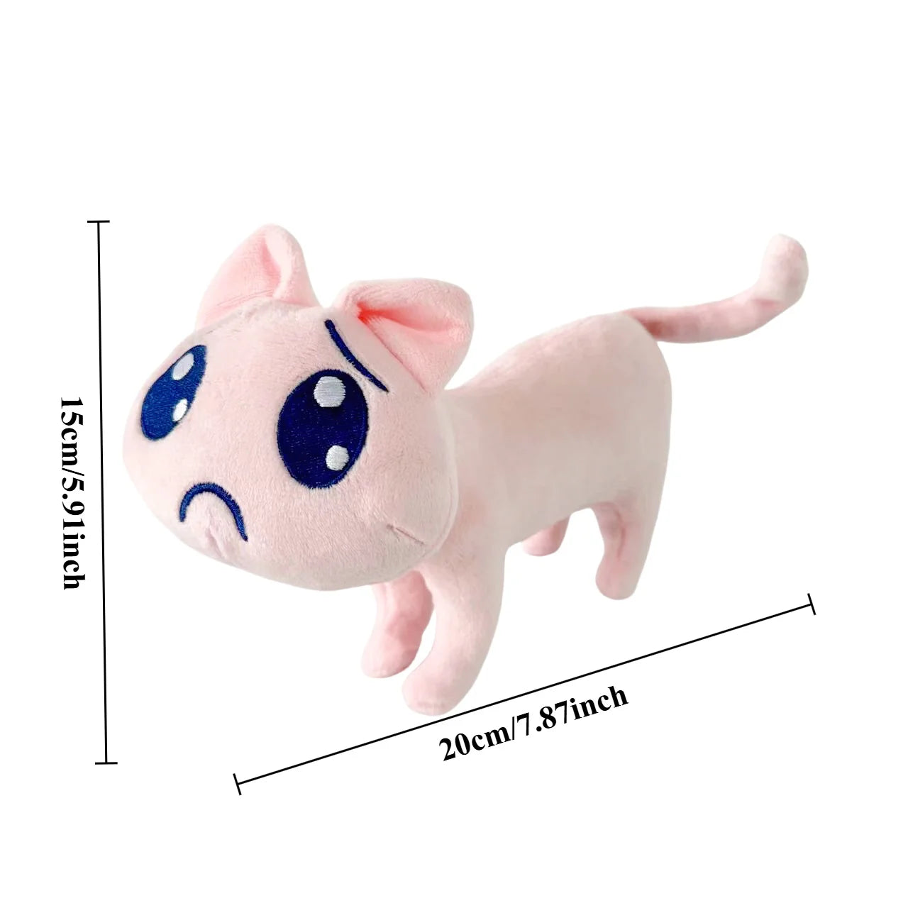 New Cartoon Pink Sad Cat Plush Toys Kawaii Mini Unhappy Cat Animals Plush Doll Cute Big Eyes Cat Stuffed Doll Plushie Party Gift