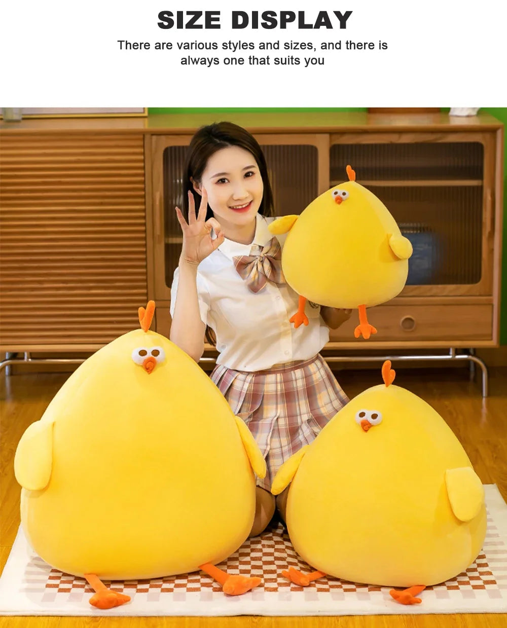 Funny Fat Chicken Plush Toys Pillow Soft Simulation Cute Plushie Dolls Neck Pillow Stuffed Animal For Boys Girls Festival Gifts