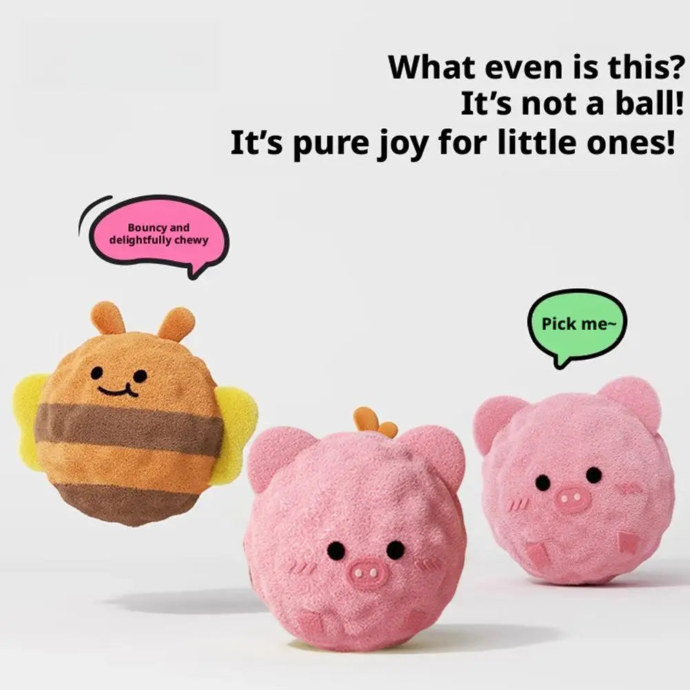Plush Ball Dog Toy, Interactive Dog Toys, Jumping Bouncy Ball Squeaky Chew Toy Ball  Durable Puppy Teething Toys