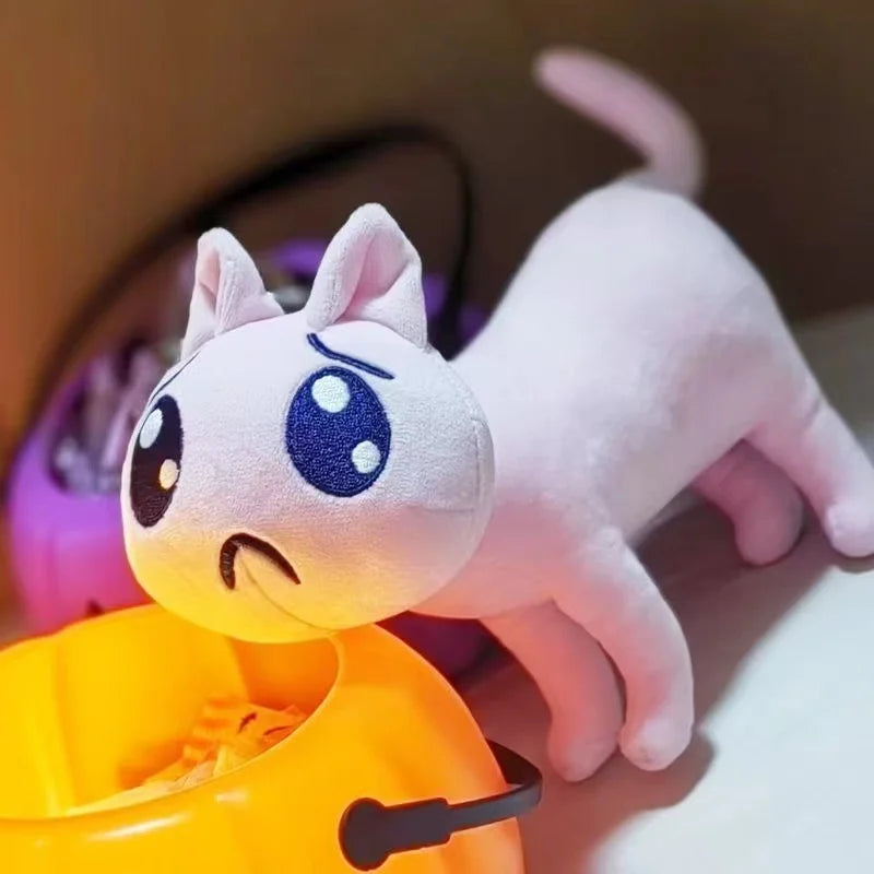 New Cartoon Pink Sad Cat Plush Toys Kawaii Mini Unhappy Cat Animals Plush Doll Cute Big Eyes Cat Stuffed Doll Plushie Party Gift