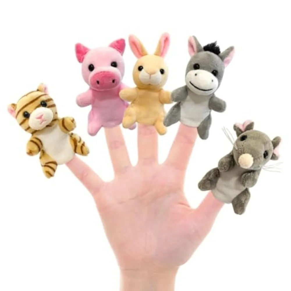 Plush Animals Finger Puppet Toys Role Play Educational Kids Animal Hand Puppet Soft Tell Story Interactive Toys Children Gift