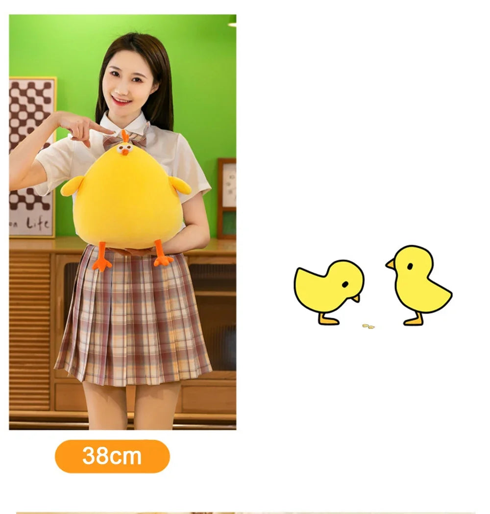 Funny Fat Chicken Plush Toys Pillow Soft Simulation Cute Plushie Dolls Neck Pillow Stuffed Animal For Boys Girls Festival Gifts
